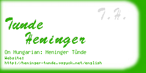 tunde heninger business card